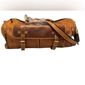 Elegant New Brand Tan Leather Duffel Bag for Men